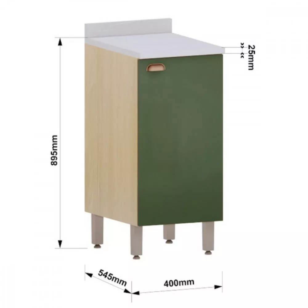 Balcão 1 Porta Com Tampo 40cm Luciane Classic