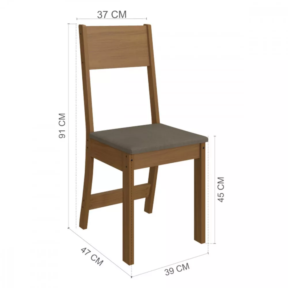 Conjunto De Mesa 1,50cm Belgica Com 6 Cadeiras Indekes
