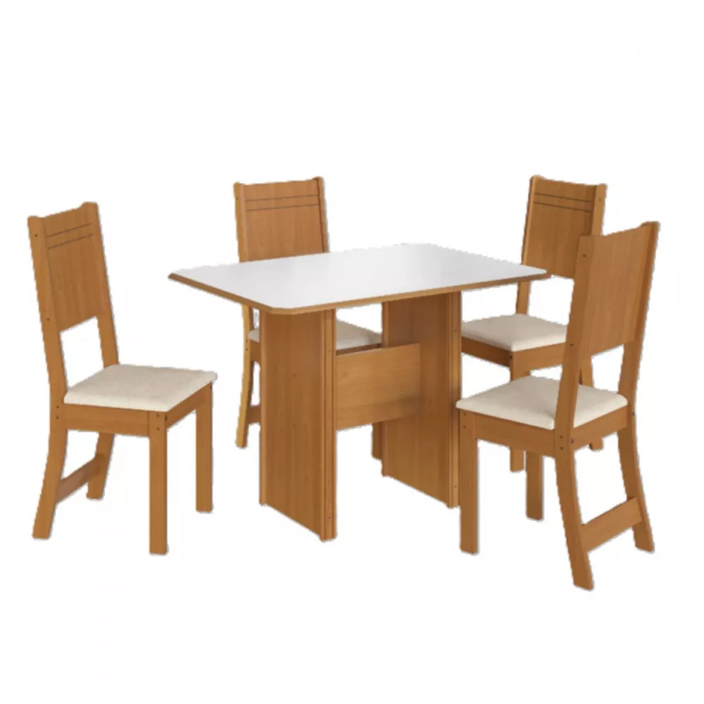 Conjunto De Mesa 1,10cm Com 4 Cadeiras Dublin Indekes