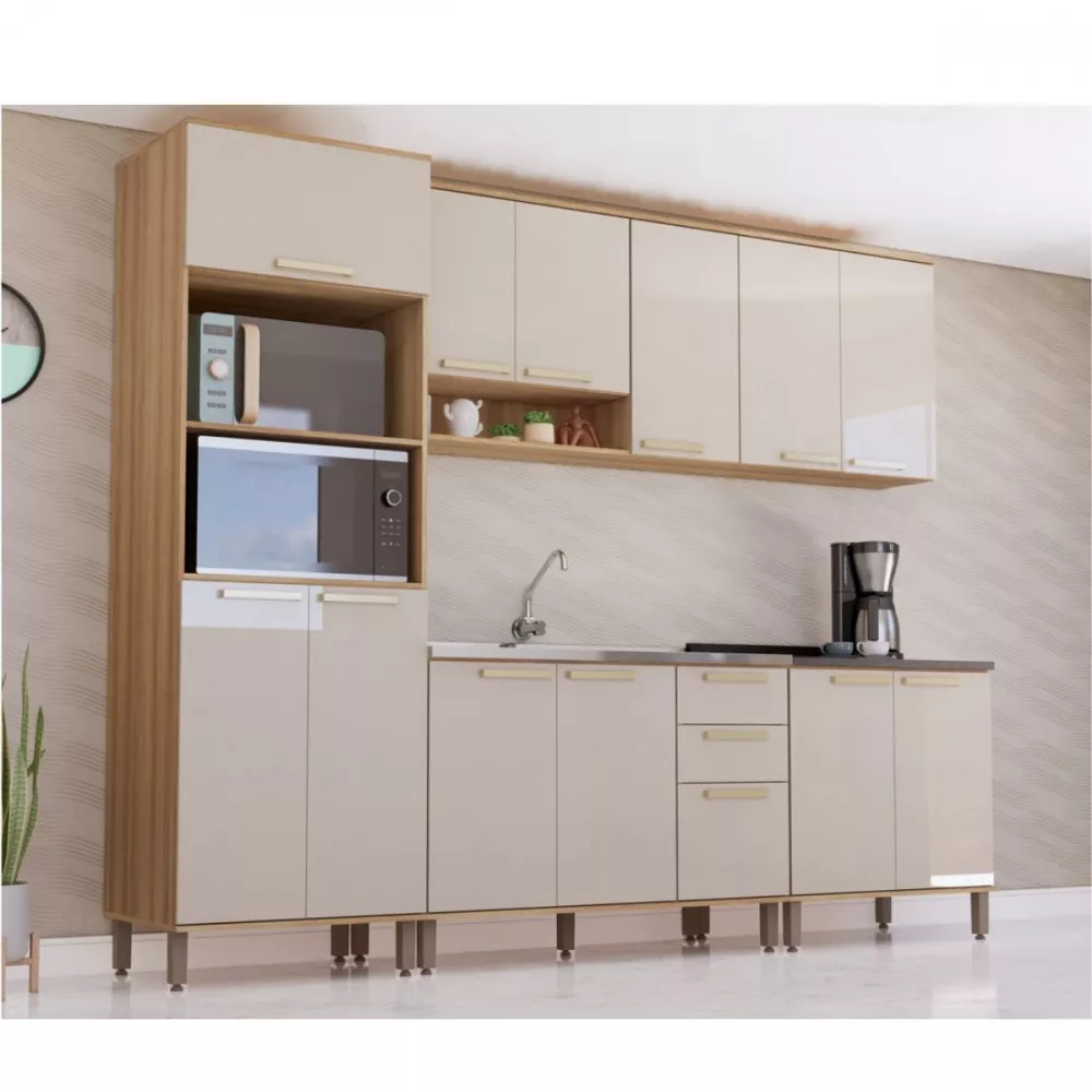 Balcão 3 Portas 2 Gavetas Sem Tampo 1,20cm Luciane Isis