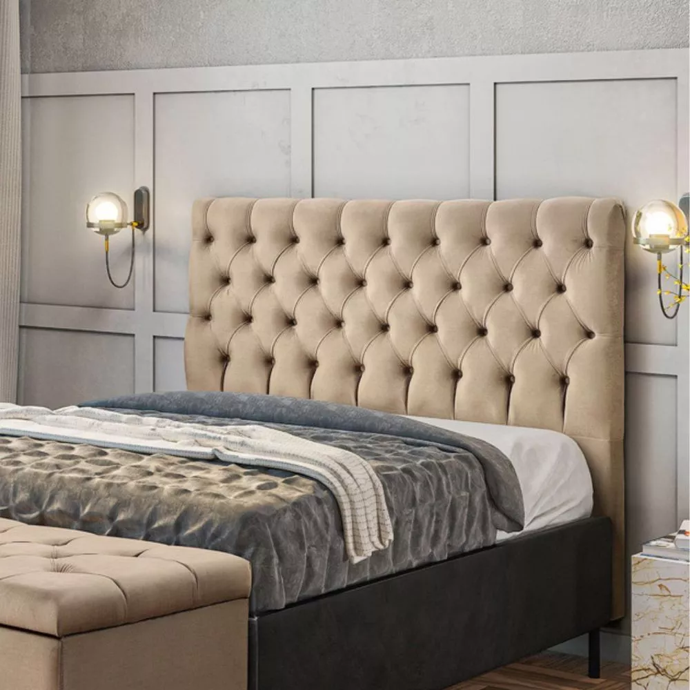 Cabeceira Casal Cristal Estrutura em Madeira MDF - JS Móveis