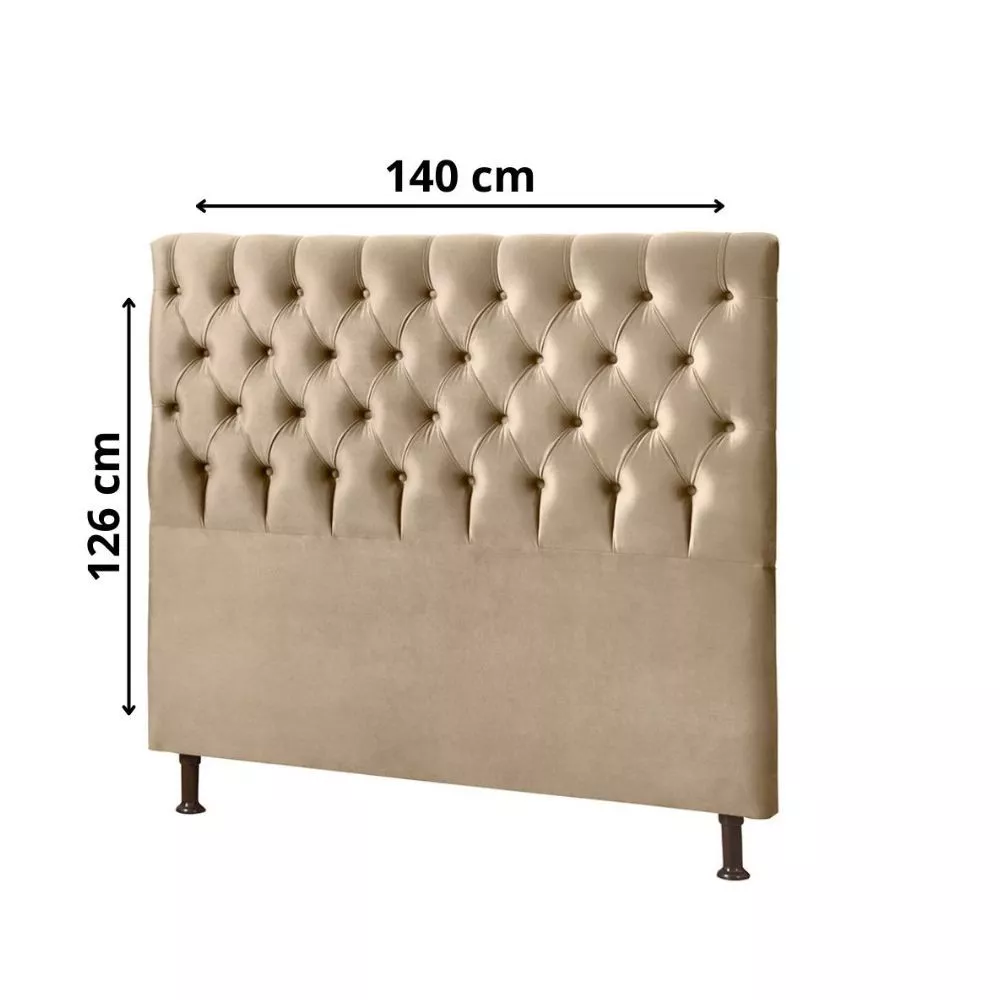 Cabeceira Casal Cristal Estrutura em Madeira MDF - JS Móveis