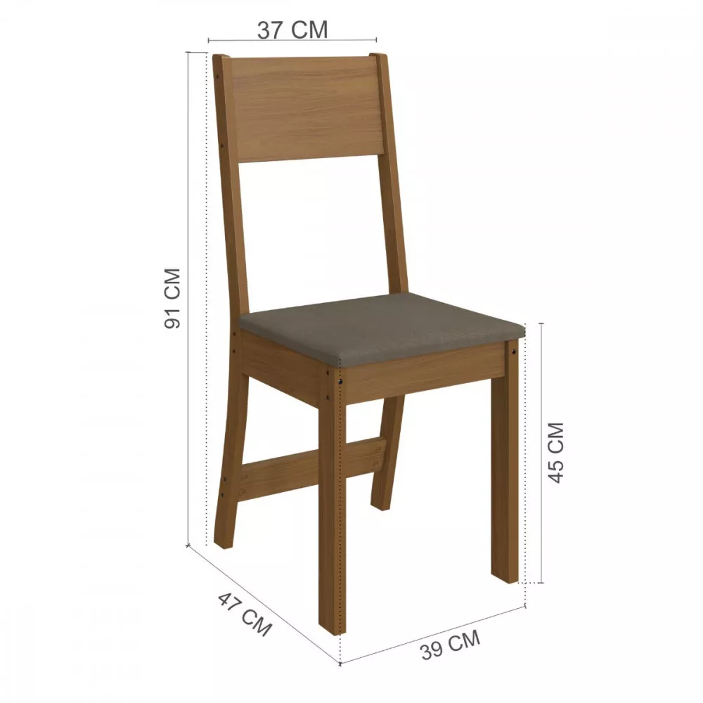 Conjunto De Mesa 1,08cm Belgica Com 4 Cadeiras Indekes