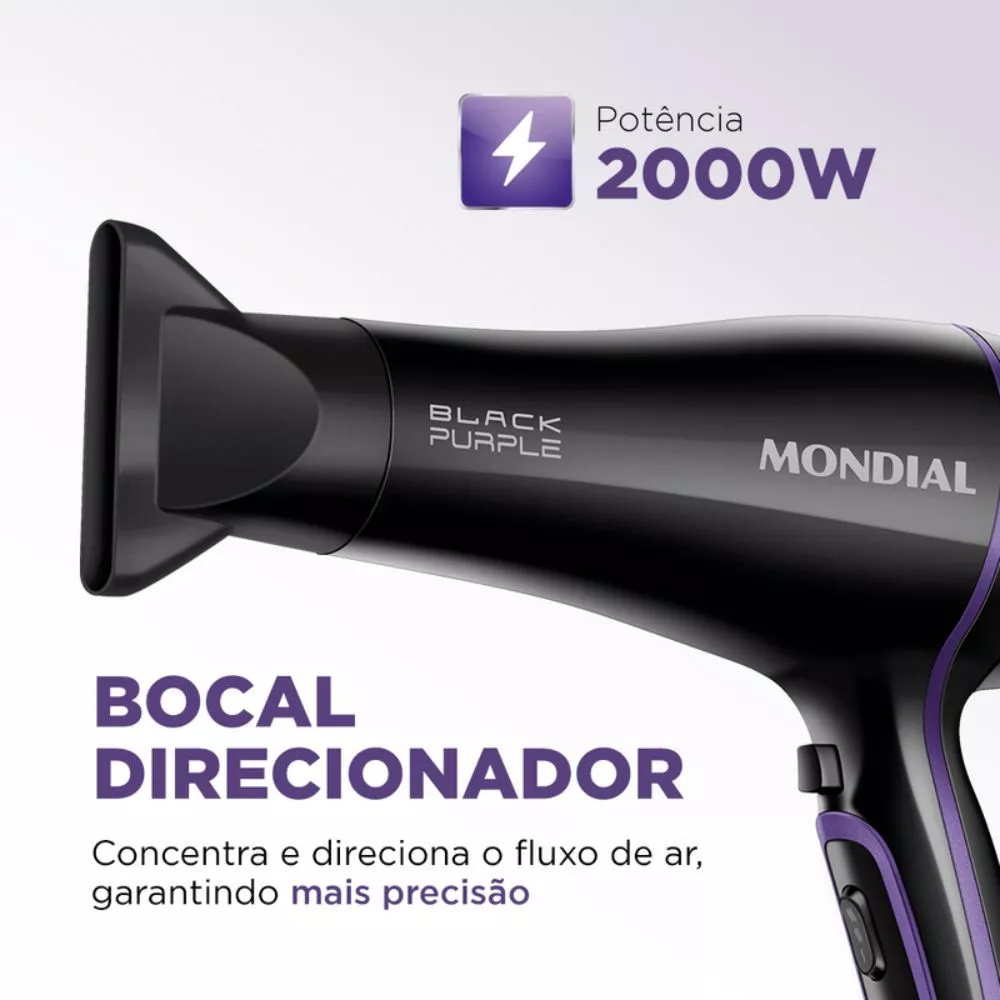 Secador De Cabelos Mondial  Black Purple SCN-01