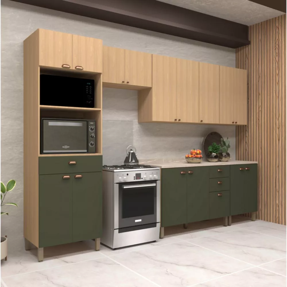 Paneleiro Duplo Para 2 Fornos 4 Portas 1 Gaveta 70cm Luciane Classic