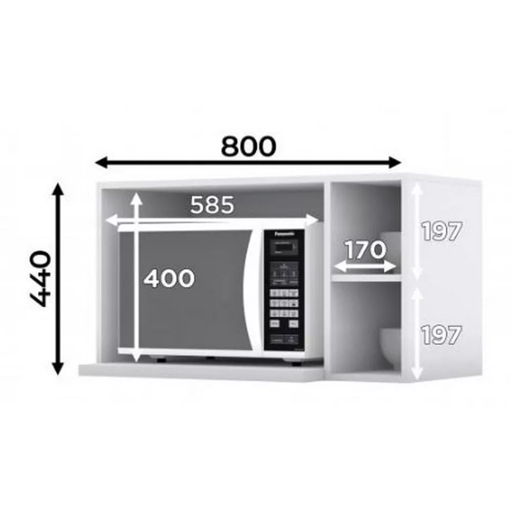 Armário Aéreo Para Microondas Americana Henn