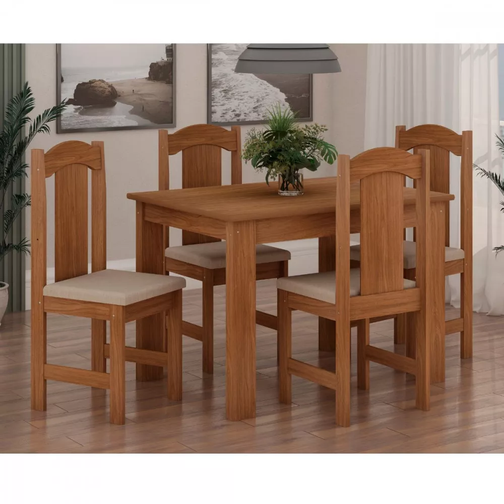 Conjunto De Mesa Arauna Estilo Com 4 Cadeiras