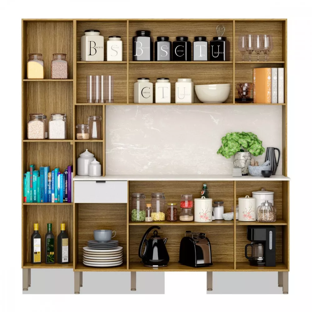 Cozinha Compacta Pulse Com Tampo 9 Portas 1 Gavetas Kits Paraná