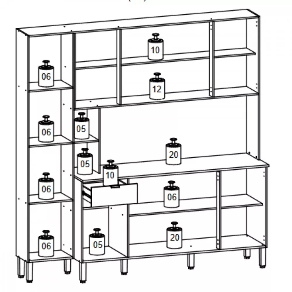 Cozinha Compacta Pulse Com Tampo 9 Portas 1 Gavetas Kits Paraná