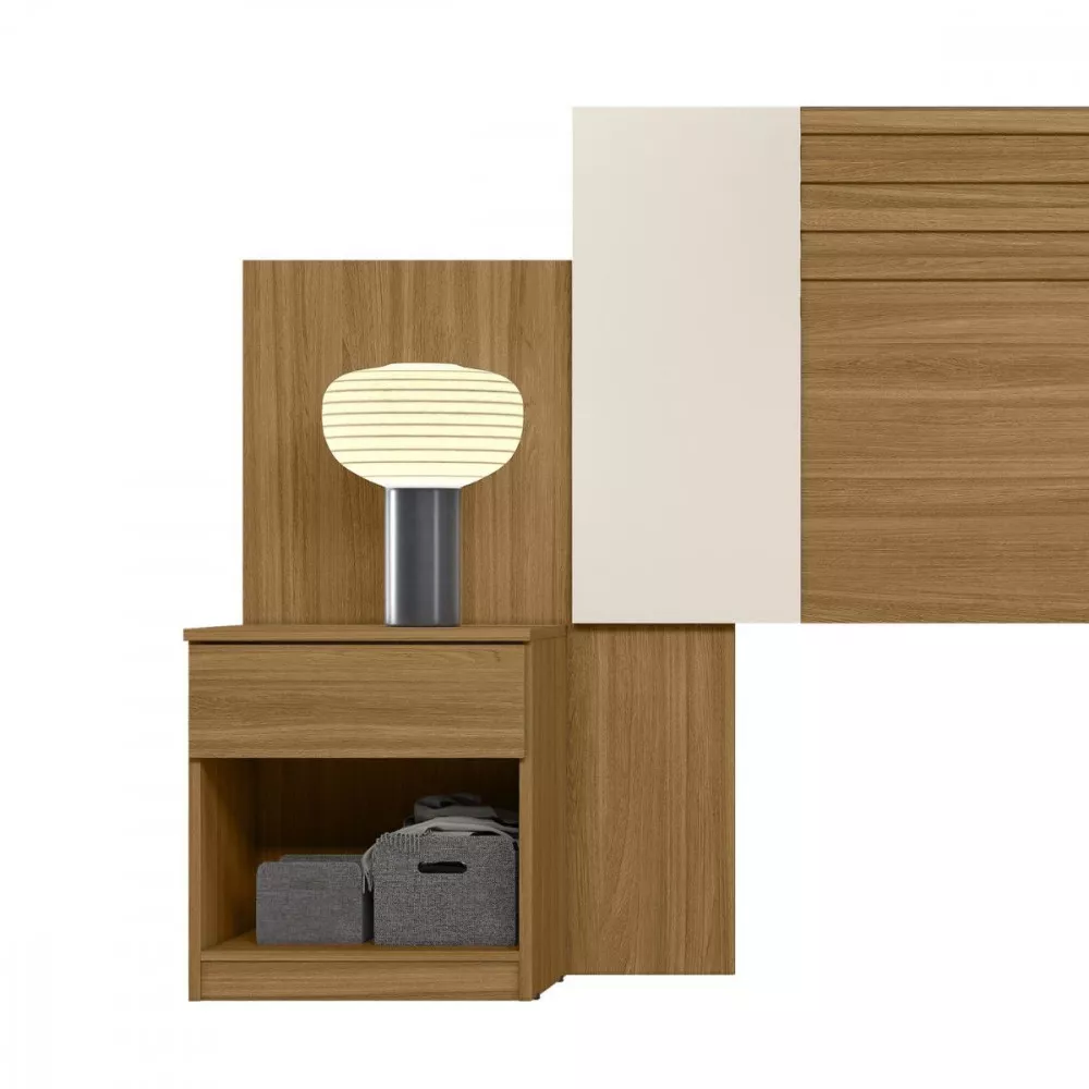 Image 2 of 9 of Cabeceira Araguaia Com Mesa de Cabeceira e 2 gavetas Flex Moval