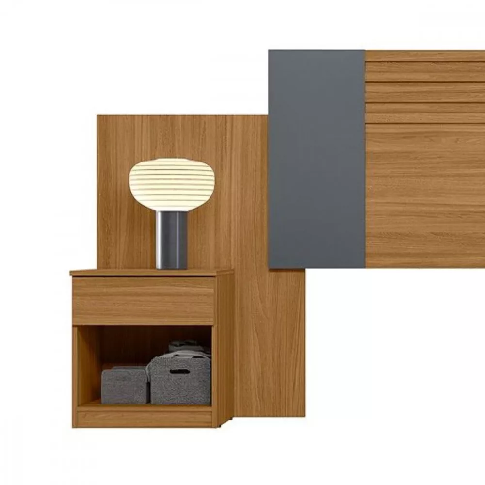 Image 6 of 9 of Cabeceira Araguaia Com Mesa de Cabeceira e 2 gavetas Flex Moval