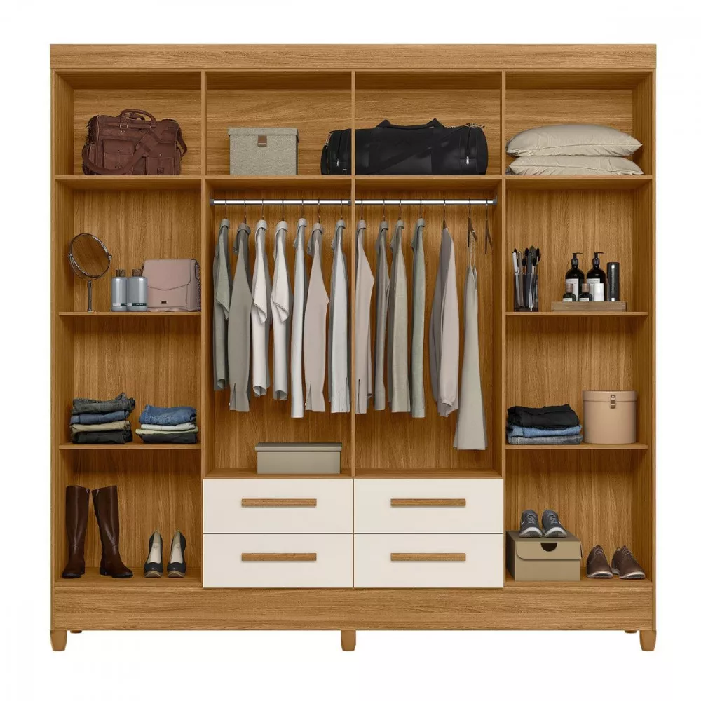 Image 2 of 7 of Guarda Roupa Casal 8 Portas 4 Gavetas Florida Moval Sem Espelho