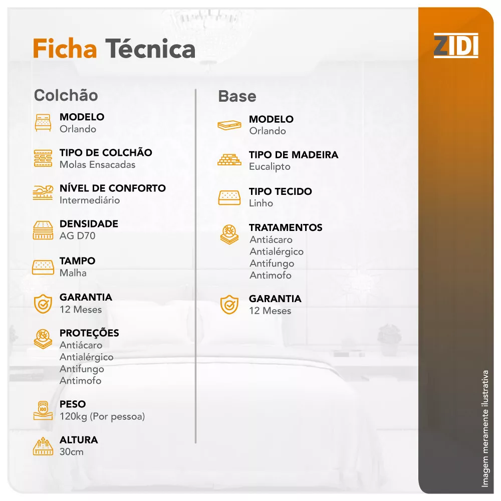 Cama Box Queen Marrom + Colchão Molas Ensacadas Orlando 158x198x67cm