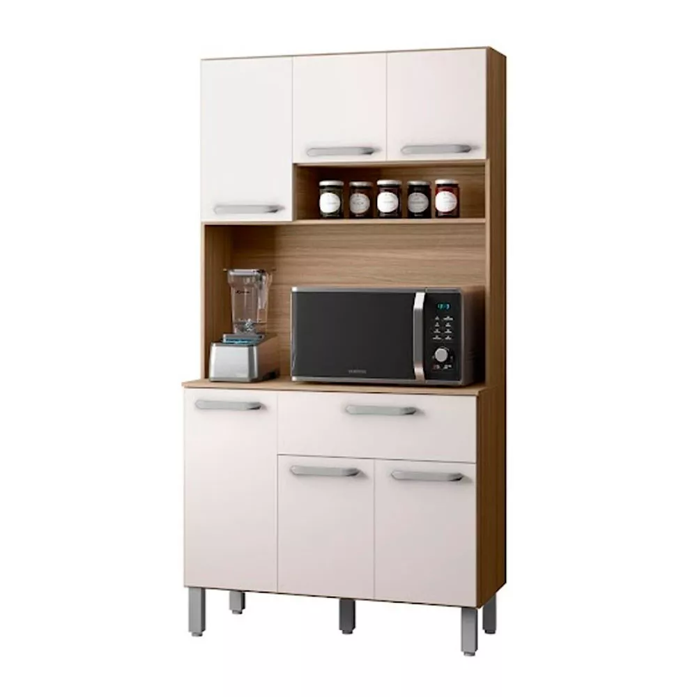 Kit Cozinha 6 Portas 1 Gaveta em MDF Sofia Poliman Móveis