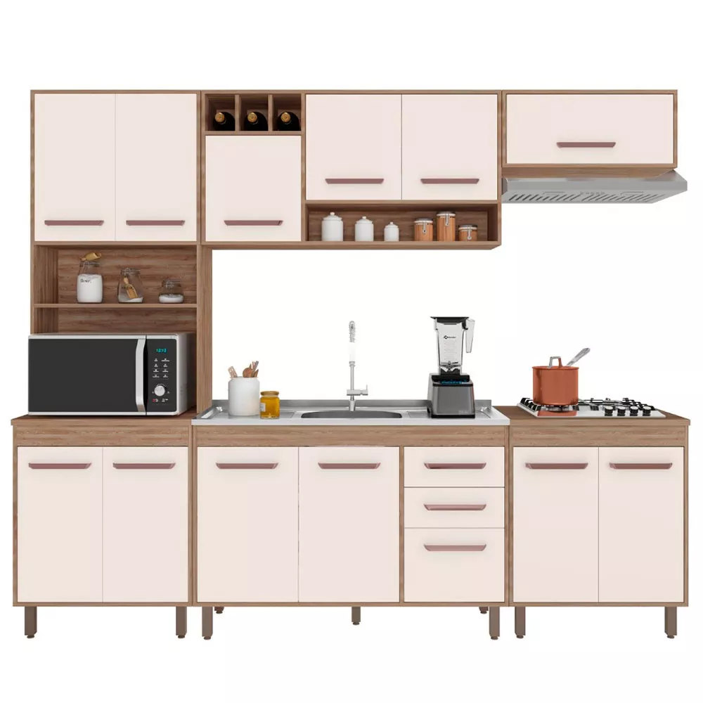 Cozinha Compacta 5 Peças Balcão Pia/Cuba Barcelona Poliman Móveis