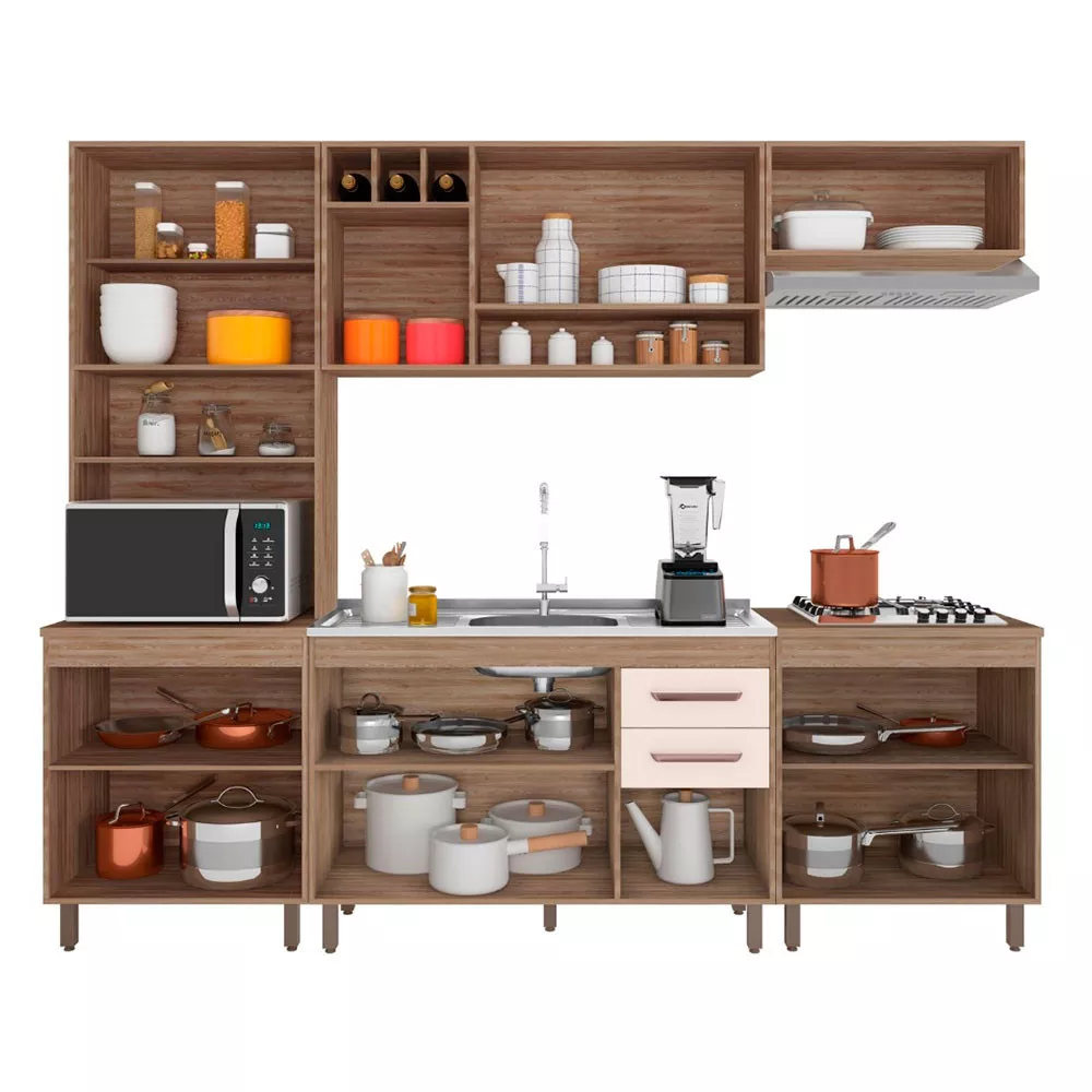 Cozinha Compacta 5 Peças Balcão Pia/Cuba Barcelona Poliman Móveis