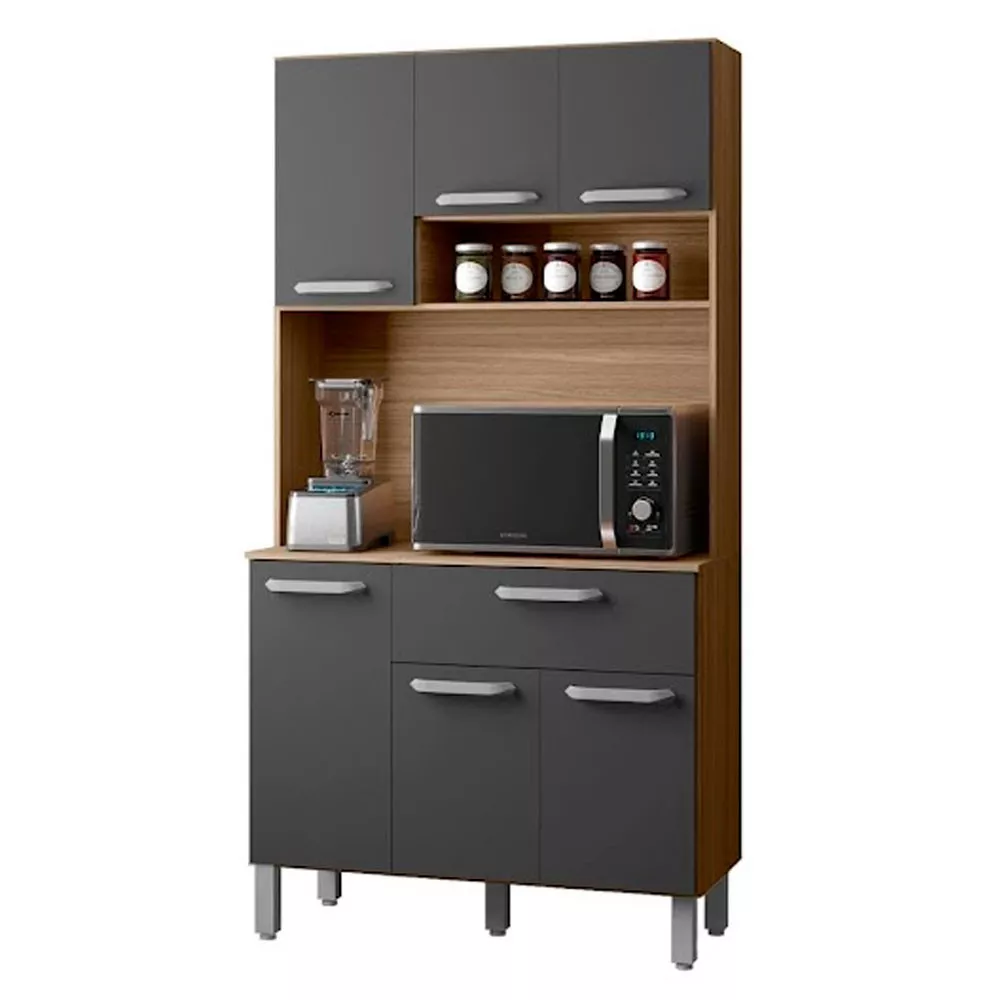 Kit Cozinha 6 Portas 1 Gaveta em MDF Sofia Poliman Móveis