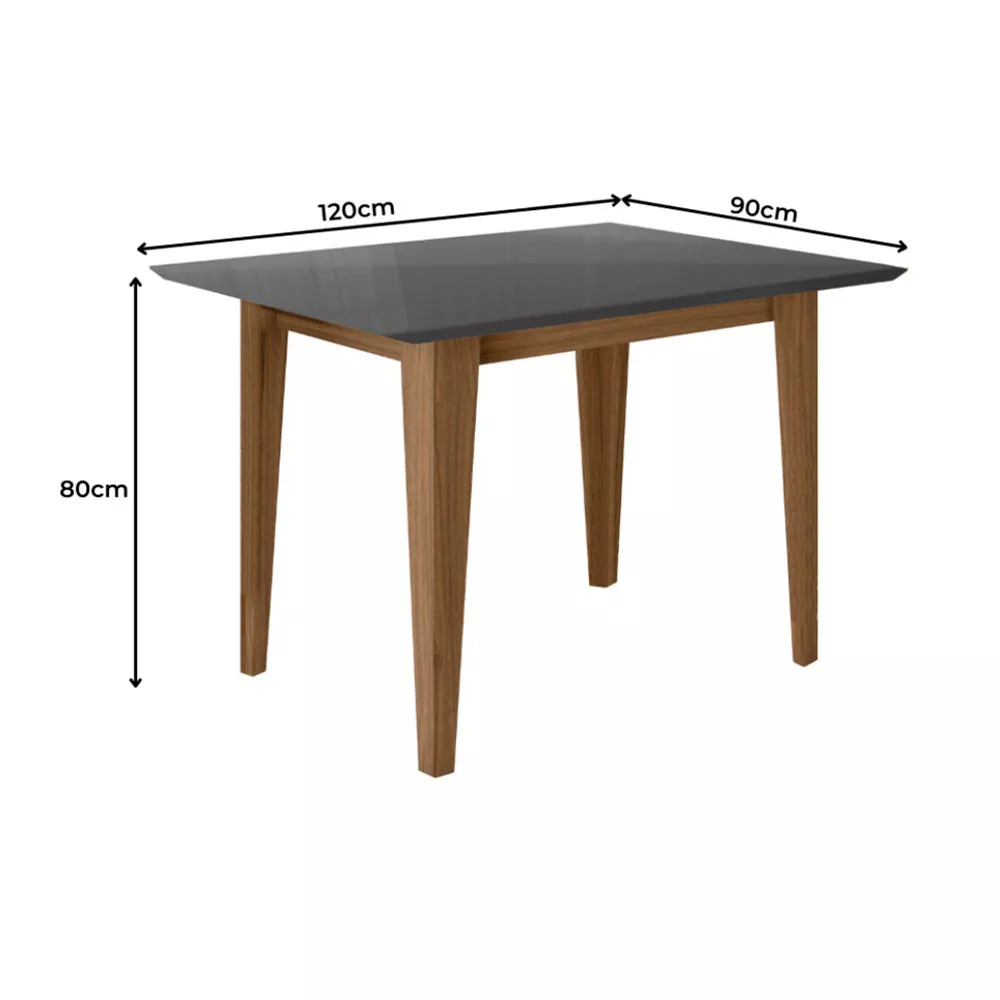 Mesa para Sala de Jantar 120cm Retangular Tampo Chanfrado Kate Poliman
