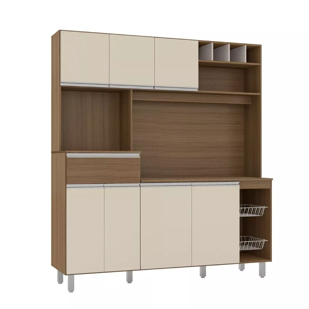 Kit Cozinha 7 Portas 1 Gaveta com Tampo Maria Poliman - Não Acompanha Cuba