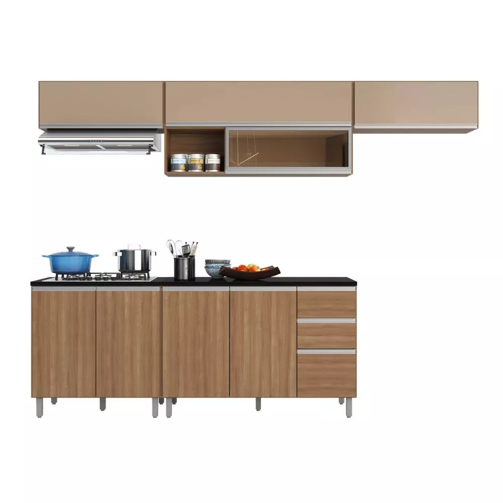 Cozinha Modulada Aérea 5 Peças 9 Portas 2 Gavetas Evidence
