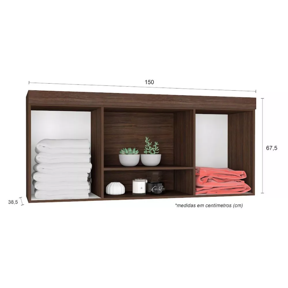 Armário Aéreo Ponte Casal 2 Portas Star Poliman Móveis