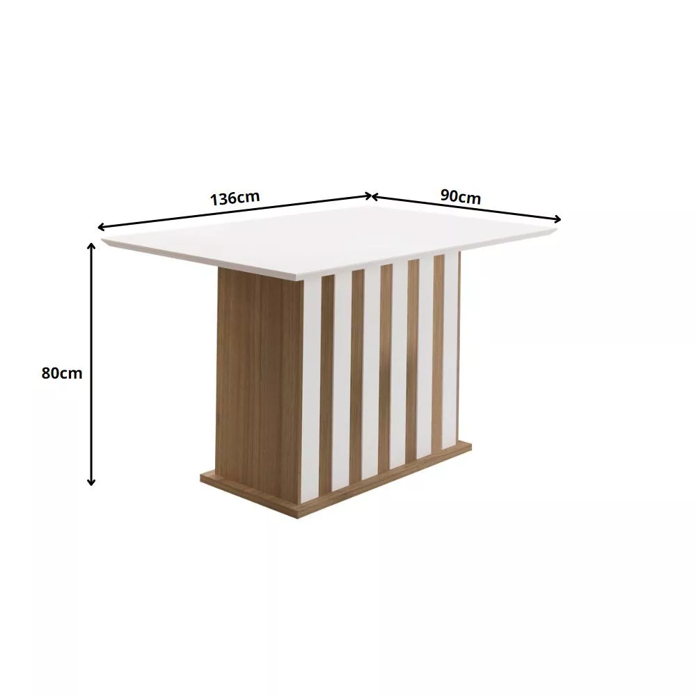 Image 4 of 11 of Conjunto Sala de Jantar Retangular Mesa Amalia 160cm e 06 Cadeiras Josi Poliman Móveis