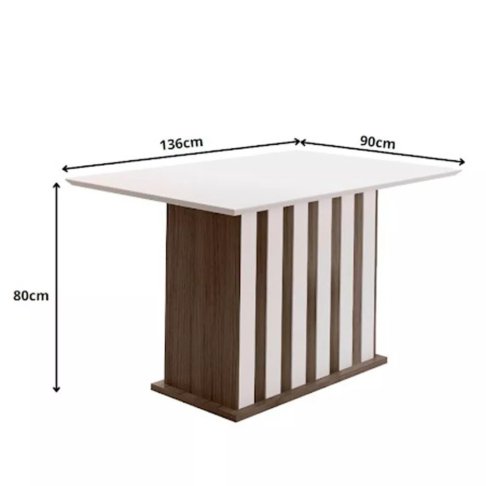 Image 3 of 7 of Conjunto Sala de Jantar Mesa com Tampo Chanfrado Amalia 4 Cadeiras Estofadas Jade Poliman