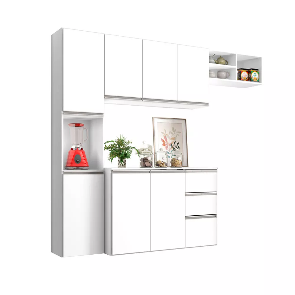 Cozinha Compacta Laura 8 Portas 2 Gavetas Poliman Móveis