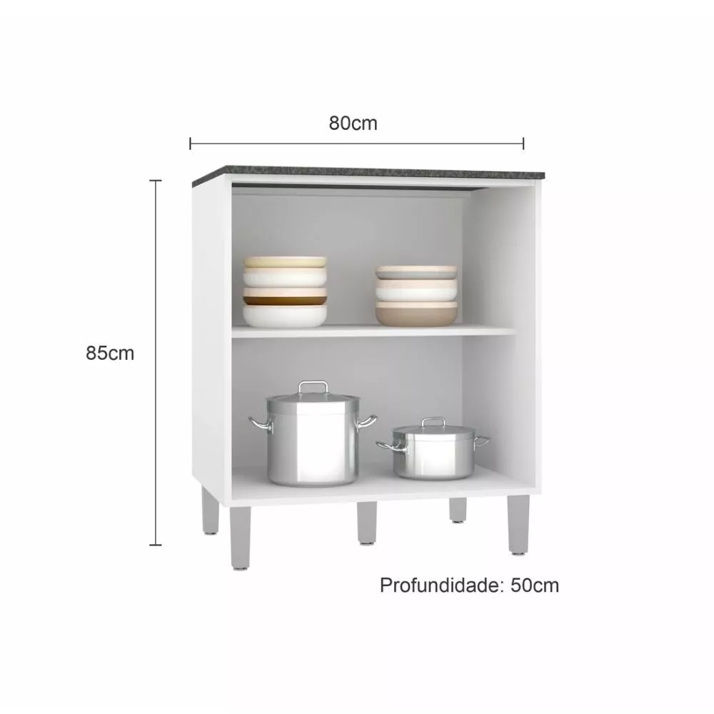 Balcão 2 Portas Com Tampo Evidence Poliman Móveis