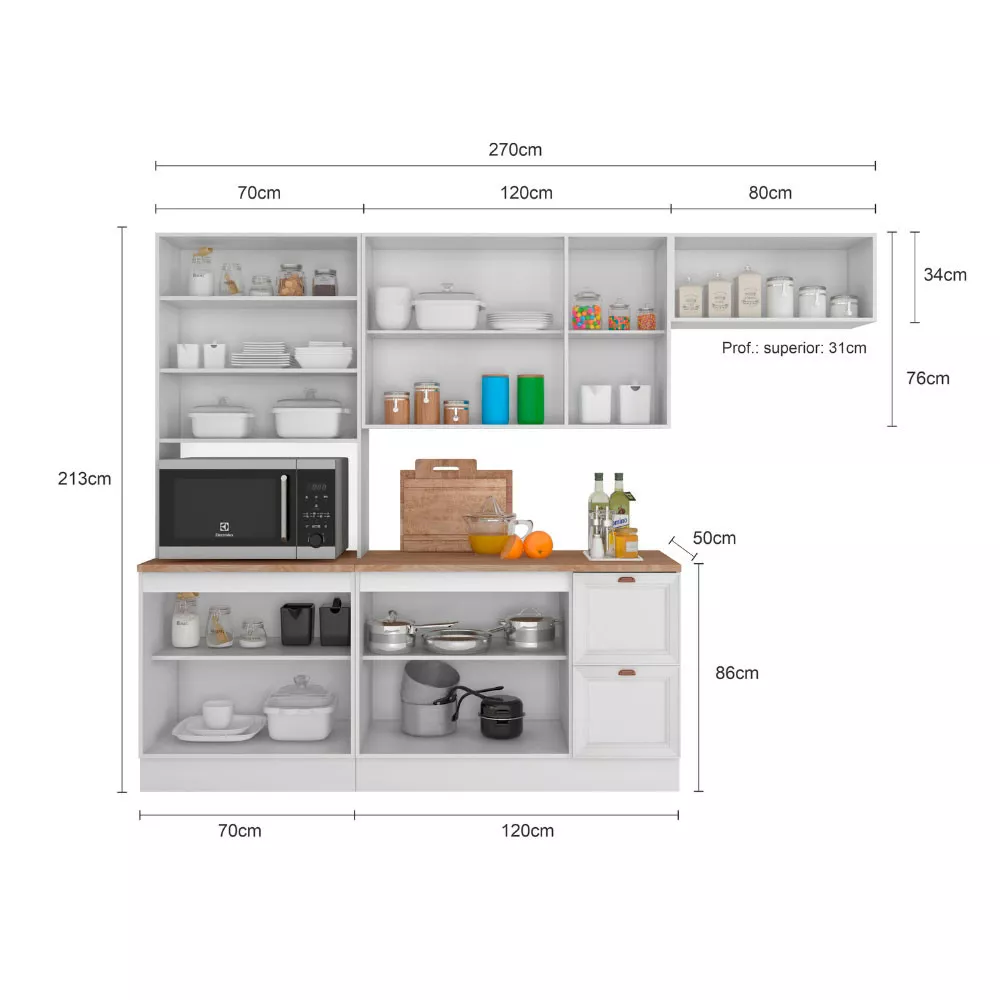 Image 3 of 4 of Cozinha Completa Olivia 4 Peças 10 Portas 2 Gavetas