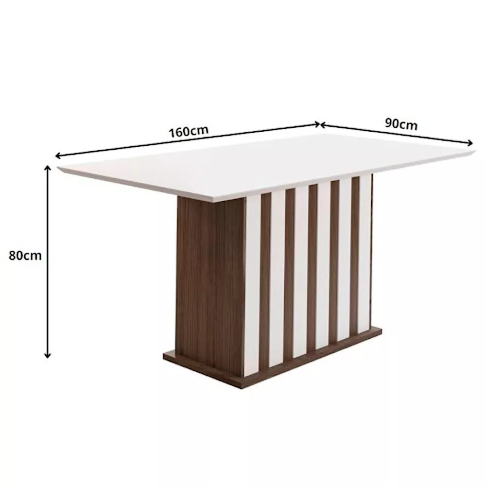 Conjunto Sala de Jantar Mesa com Tampo Chanfrado Amalia 6 Cadeiras Estofadas Jade Poliman