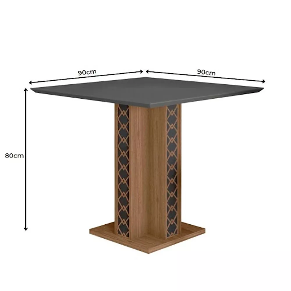 Image 1 of 3 of Mesa para Sala de Jantar 90cm Quadrada Tampo Chanfrado Isis Poliman