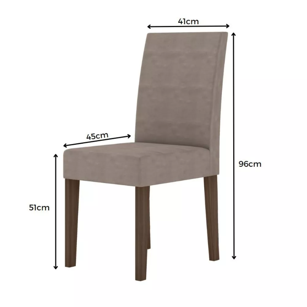 Image 4 of 8 of Conjunto Sala de Jantar Retangular Mesa Kate 120cm e 04 Cadeiras Josi Poliman Móveis