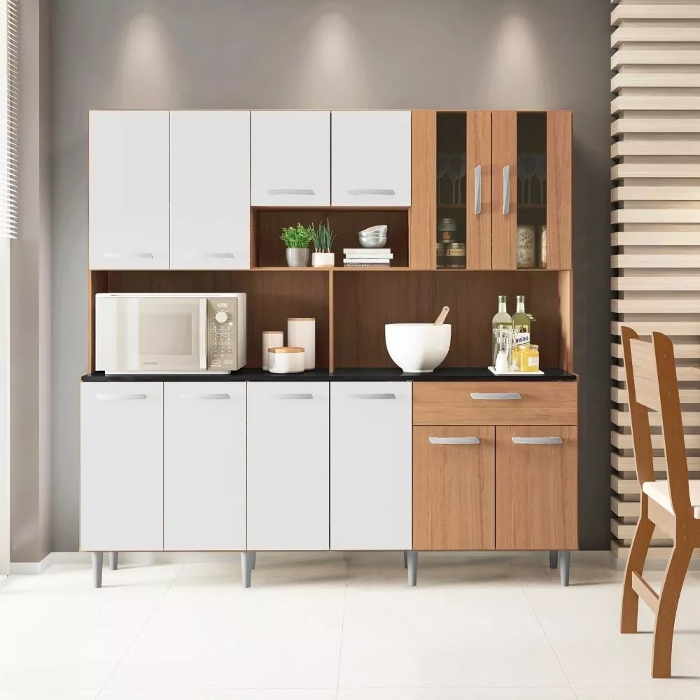 Kit Cozinha 12 Portas 1 Gaveta Clara