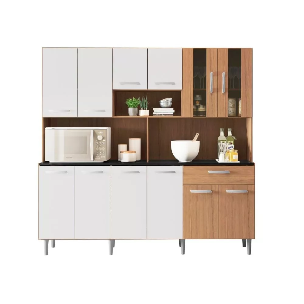 Kit Cozinha 12 Portas 1 Gaveta Clara