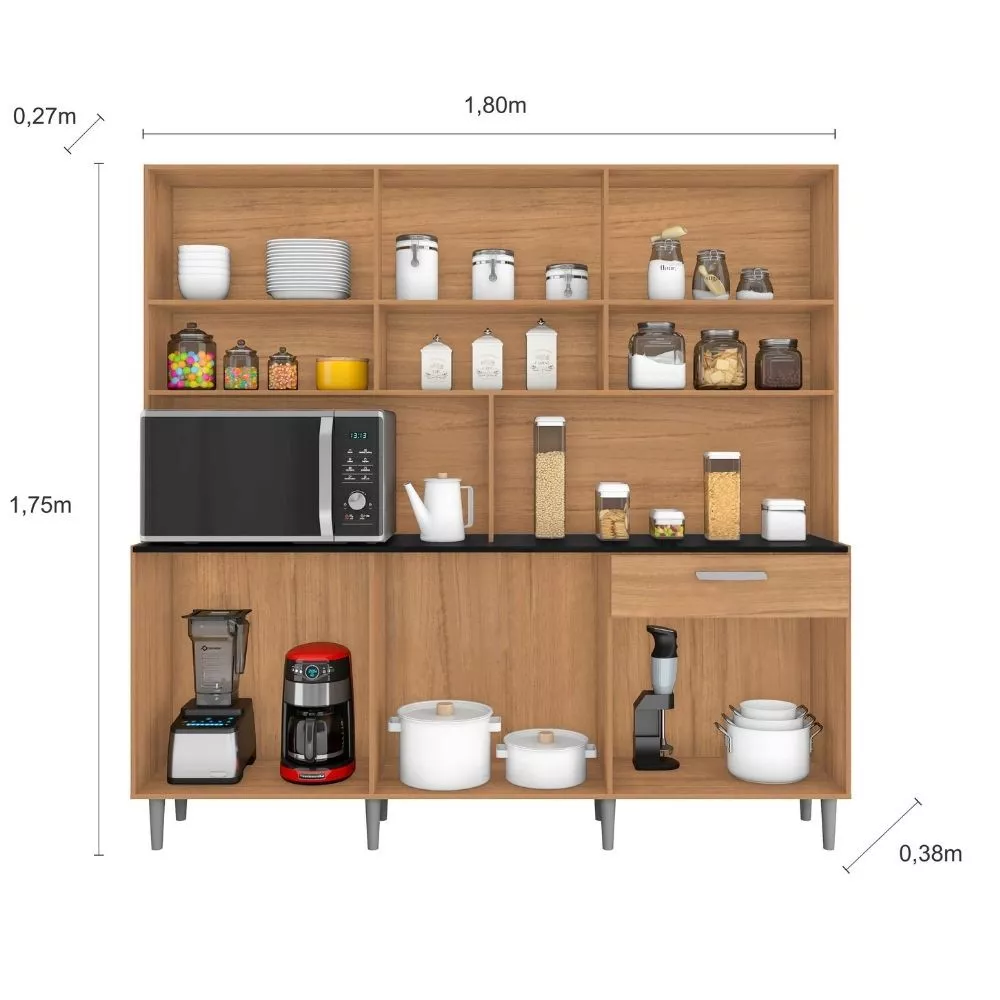 Kit Cozinha 12 Portas 1 Gaveta Clara