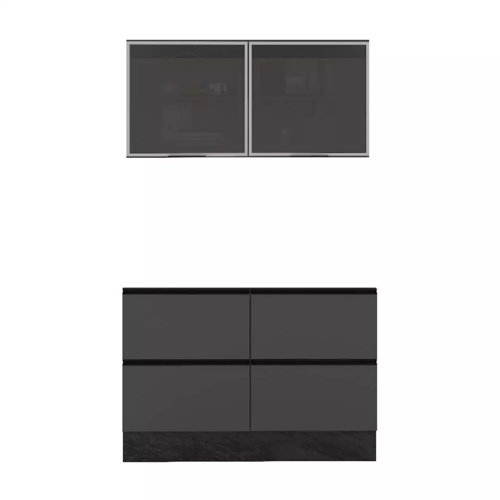 Cozinha Compacta Armário Vidro Balcão Etna Poliman