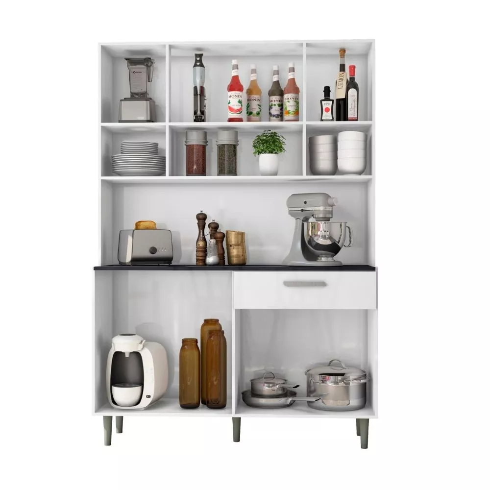 Kit Cozinha 8 Portas 1 Gaveta Gabi Poliman Móveis
