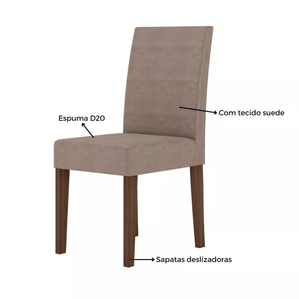 Imagem 8 de 10 de Conjunto Sala de Jantar Quadrada Mesa Helo 90cm e 04 Cadeiras Josi Poliman Móveis