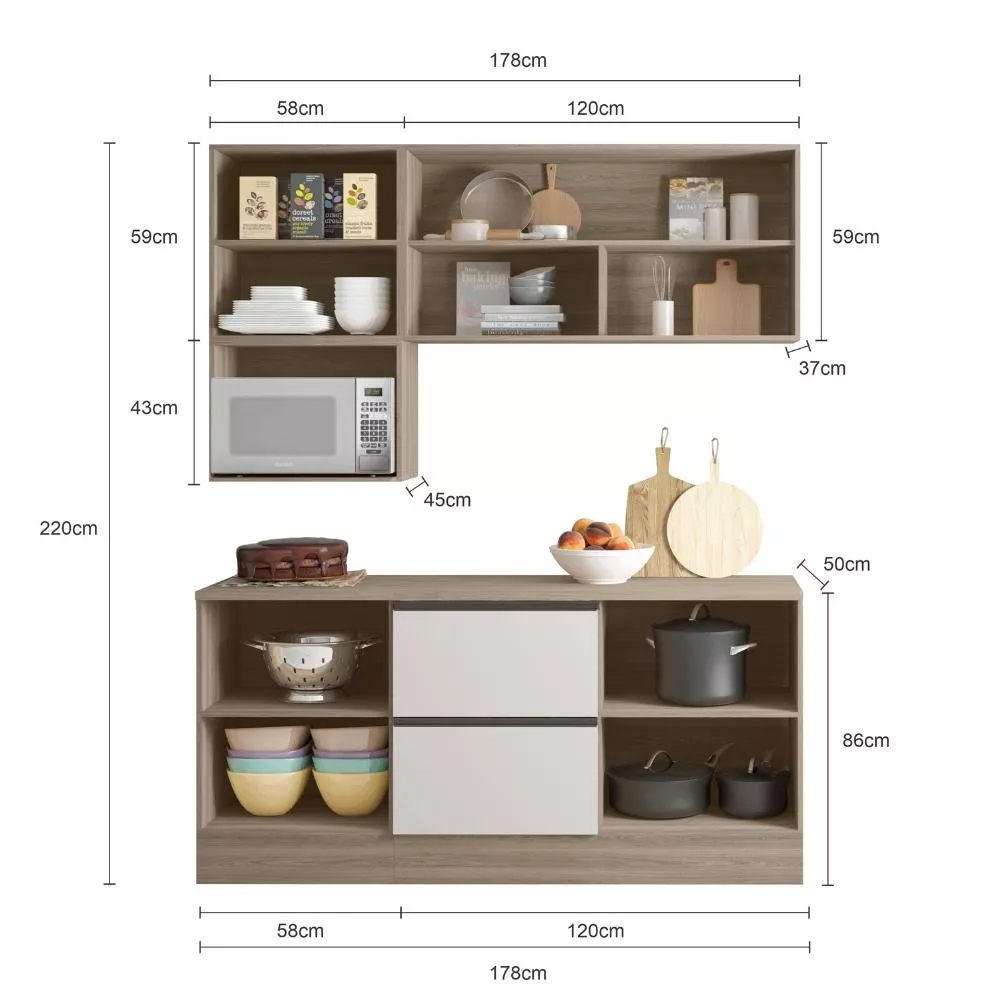 Image 4 of 5 of Cozinha Completa Etna 5 Peças Poliman Móveis