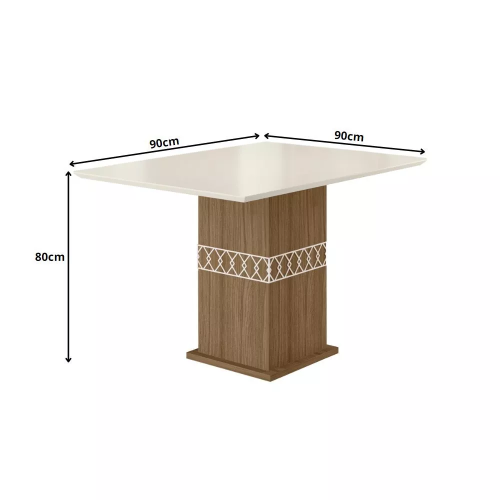 Image 4 of 11 of Conjunto Sala de Jantar Quadrada Mesa Jade 90cm e 04 Cadeiras Josi Poliman Móveis