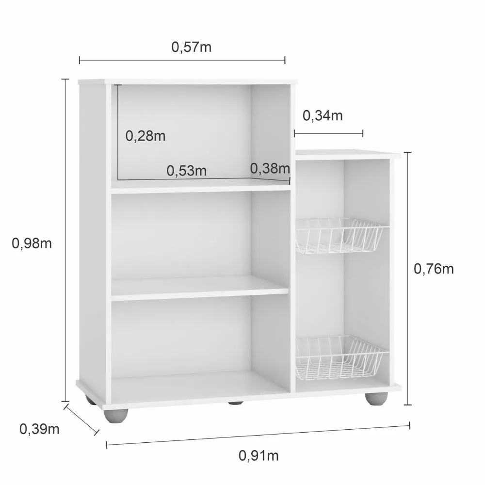 Armário Fruteira Multiuso 2 Portas Sollys Poliman Móveis
