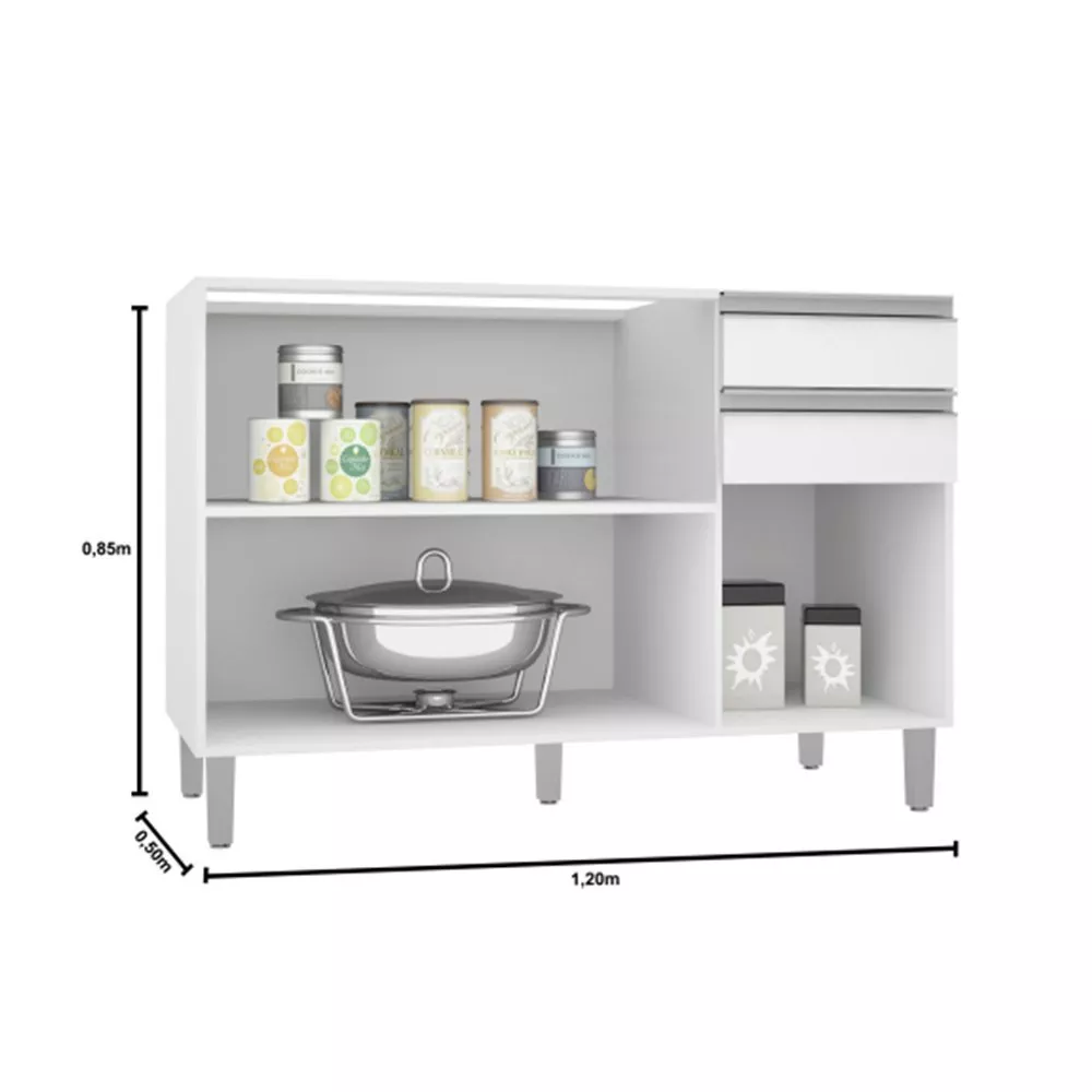 Balcão 3 Portas 2 Gavetas para Cuba Evidence