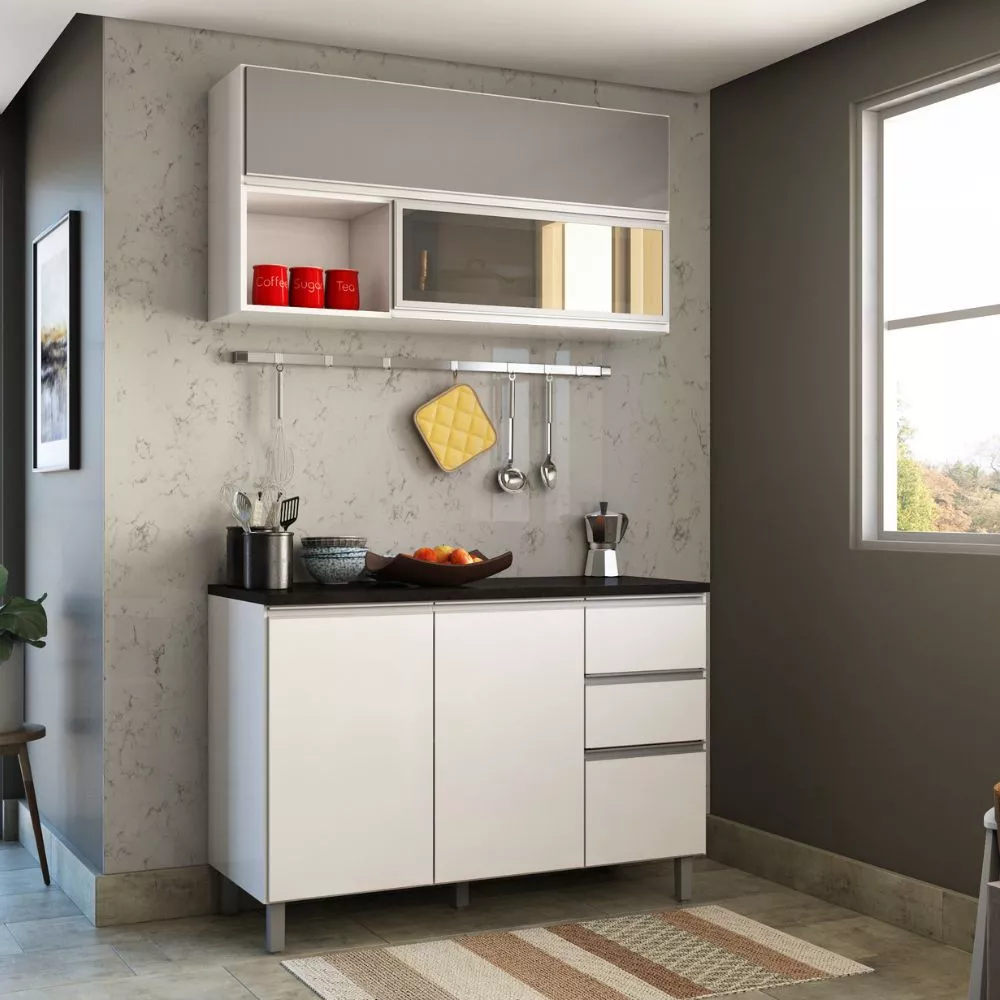 Cozinha Modulada 2 Peças 5 Portas 2 Gavetas Evidence