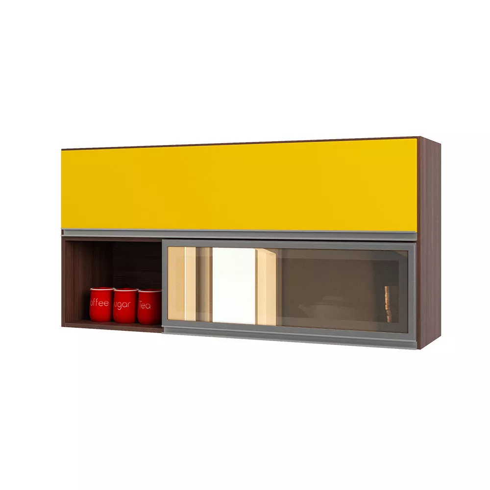 Armário Aéreo Basculante Reflecta 1,20m 2 Portas Evidence Poliman Móveis