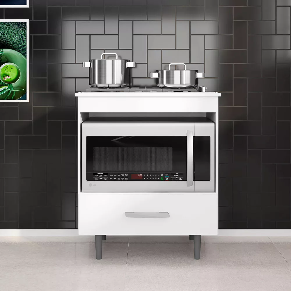 Balcão para Cooktop e Forno 1 Gaveta Poliman