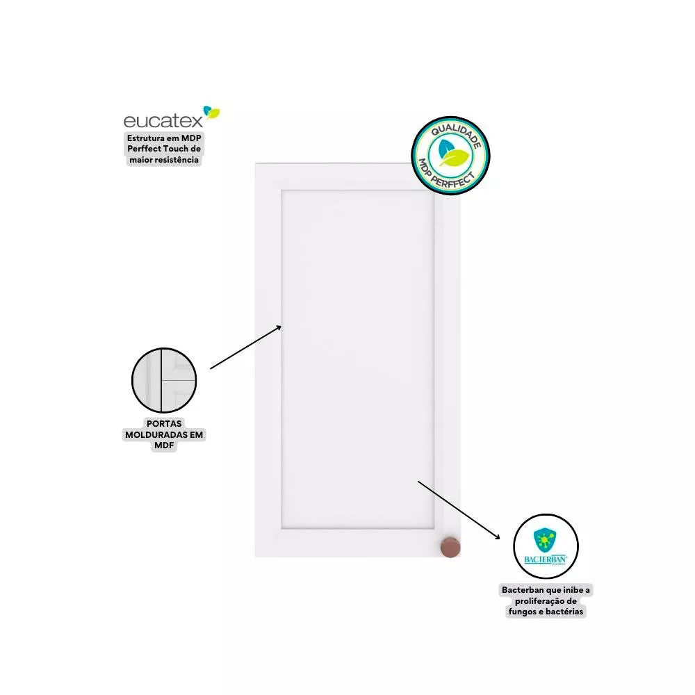 Armário Aéreo  41cm 1 Porta Unna Poliman Móveis