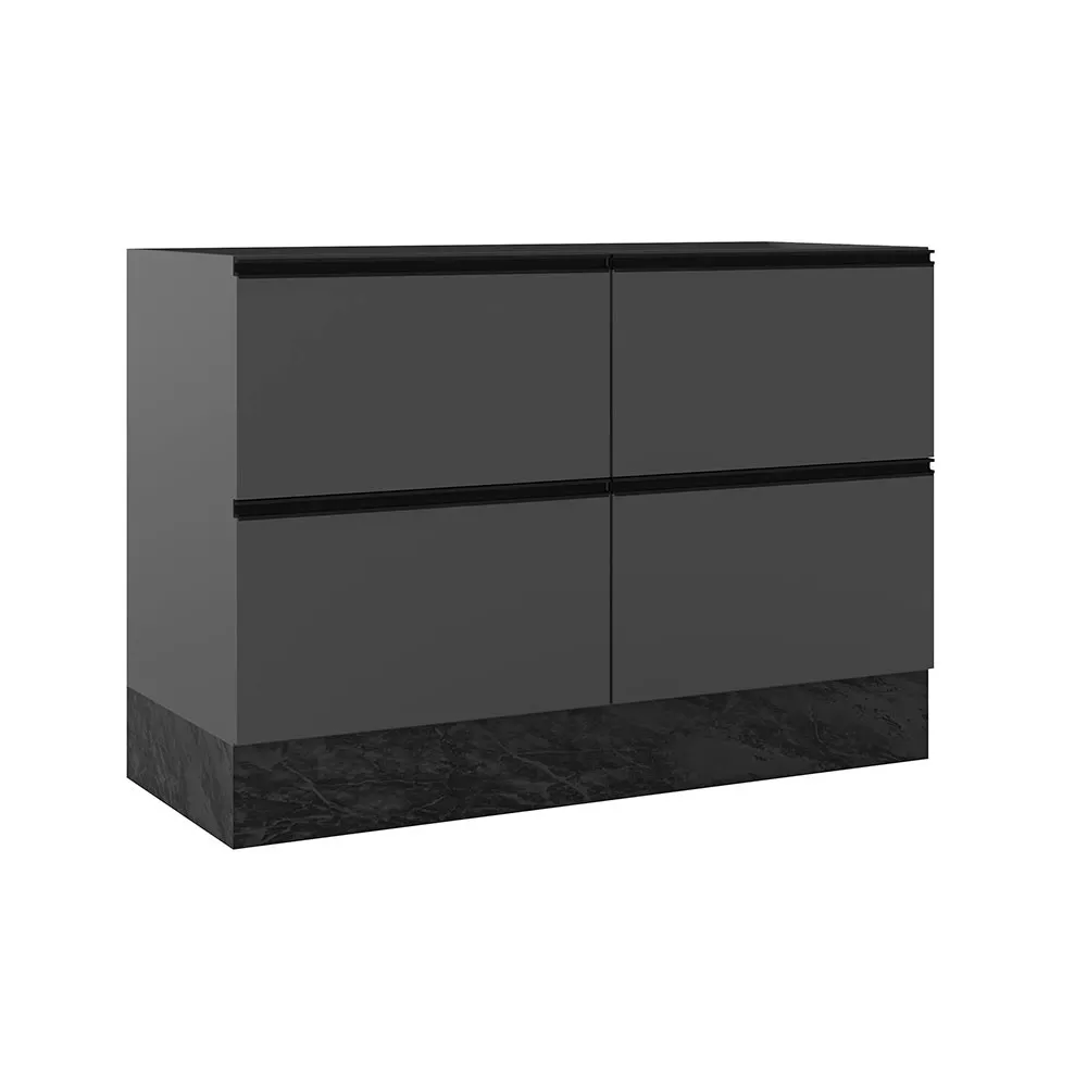 Balcão para Pia e Cuba 120 cm 2 Portas 2 Gavetas Etna Poliman Móveis