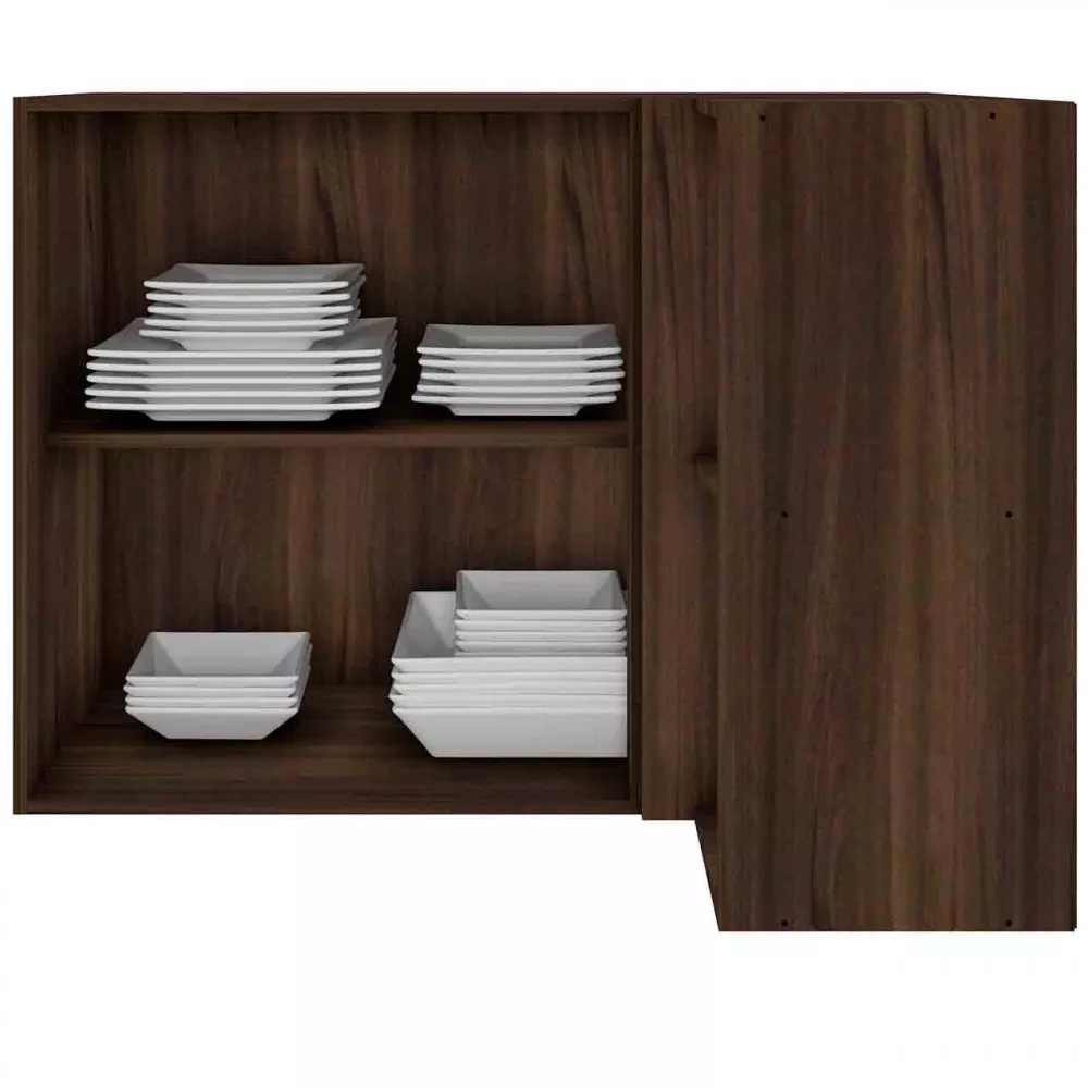 Armário Aéreo para Canto 2 Portas 2 Nichos Unna Poliman Móveis