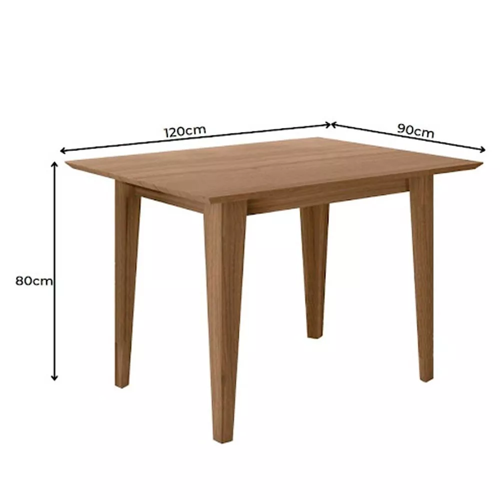 Mesa para Sala de Jantar 120cm Retangular Tampo Chanfrado Kate Poliman